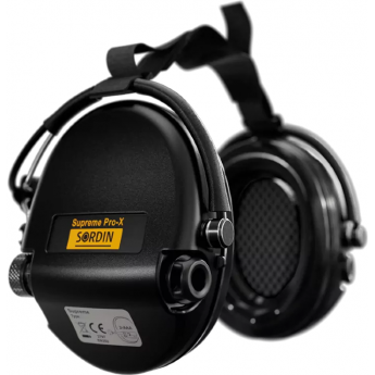 Активные наушники для стрельбы и охоты MSA SORDIN SUPREME PRO-X NECKBAND Black (черные) с гелевыми амбушюрами